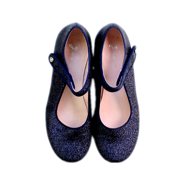 A Navy Flats from Jacadi in size 9Y for girl. (Back View)