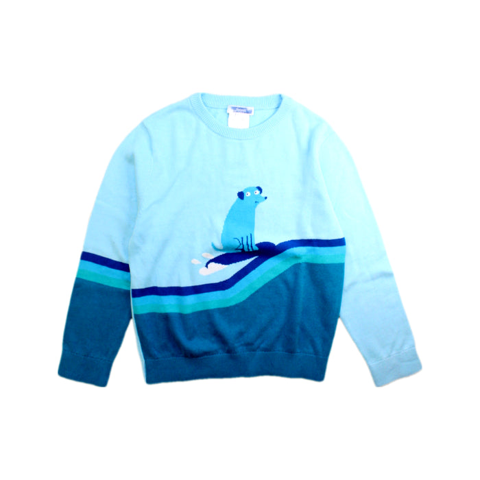 A Blue Crewneck Sweatshirts from Jacadi in size 6T for boy. (Front View)