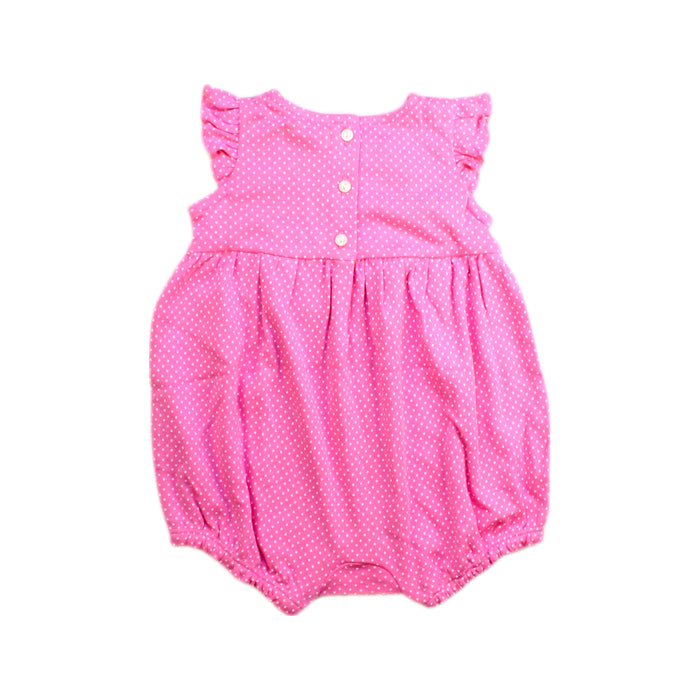 A Pink Sleeveless Rompers from Ralph Lauren in size 0-3M for girl. (Back View)
