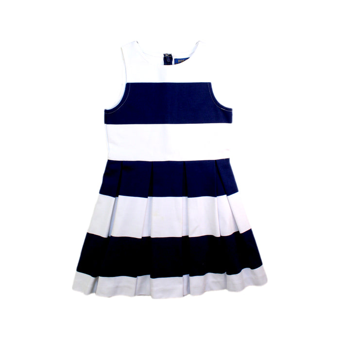 A White Sleeveless Dresses from Polo Ralph Lauren in size 7Y for girl. (Front View)