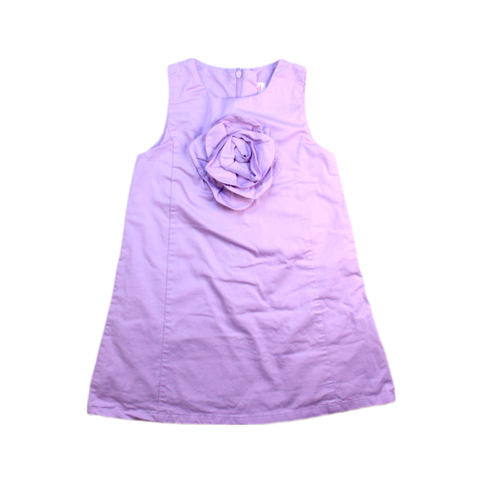 A Purple Sleeveless Dresses from Seed in size 4T for girl. (Front View)