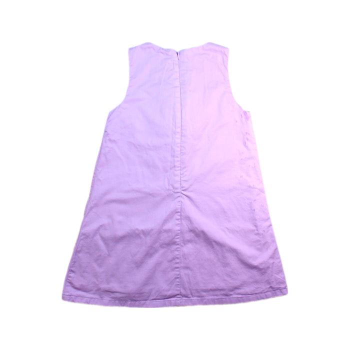 A Purple Sleeveless Dresses from Seed in size 4T for girl. (Back View)