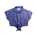 A Blue Short Sleeve Shirts from Seed in size 6T for girl. (Front View)