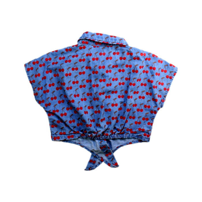 A Blue Short Sleeve Shirts from Seed in size 6T for girl. (Back View)