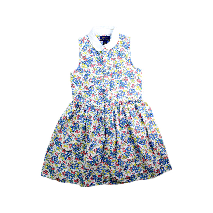 A Multicolour Sleeveless Dresses from Polo Ralph Lauren in size 6T for girl. (Front View)