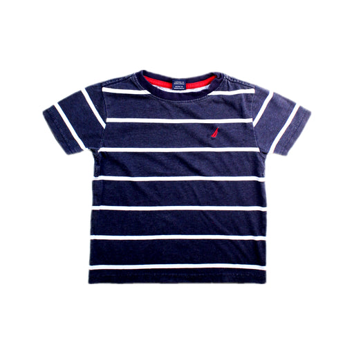 A Navy Short Sleeve T Shirts from Nautica in size 2T for boy. (Front View)