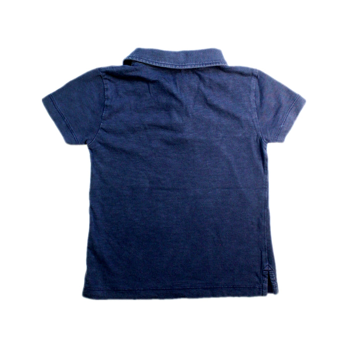 A Navy Short Sleeve Polos from Crewcuts in size 2T for boy. (Back View)