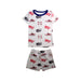 A Red Shorts Sets from Crewcuts in size 2T for boy. (Front View)