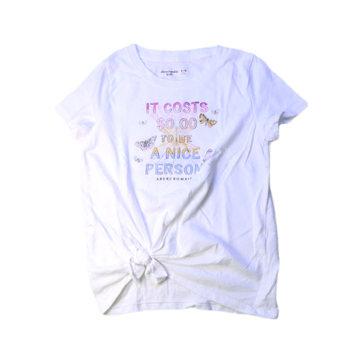 A White Short Sleeve T Shirts from Abercrombie & Fitch in size 9Y for girl. (Front View)