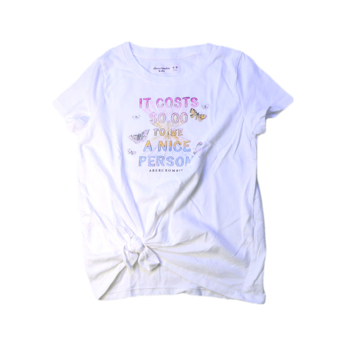 A White Short Sleeve T Shirts from Abercrombie & Fitch in size 9Y for girl. (Front View)
