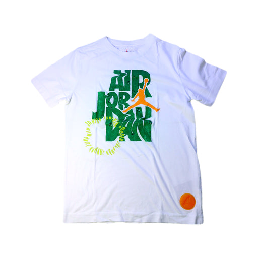 A White Short Sleeve T Shirts from Air Jordan in size 10Y for boy. (Front View)