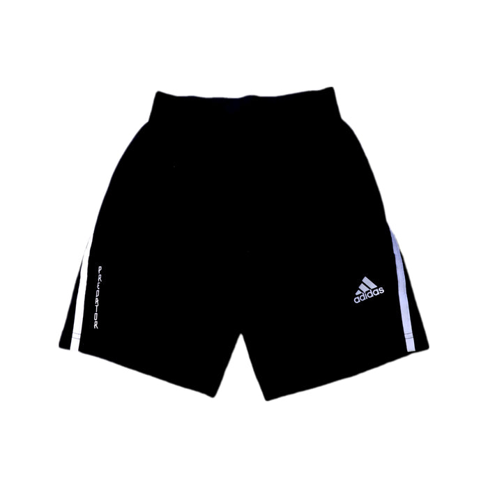 A Black Shorts from Adidas in size 7Y for boy. (Front View)