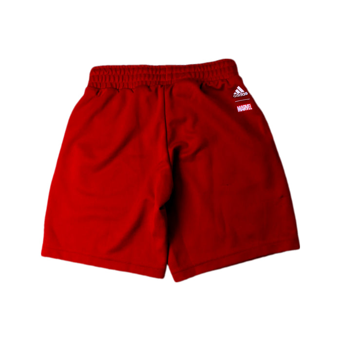 A Red Shorts from Adidas in size 7Y for boy. (Back View)
