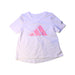 A White Short Sleeve T Shirts from Adidas in size 5T for girl. (Front View)