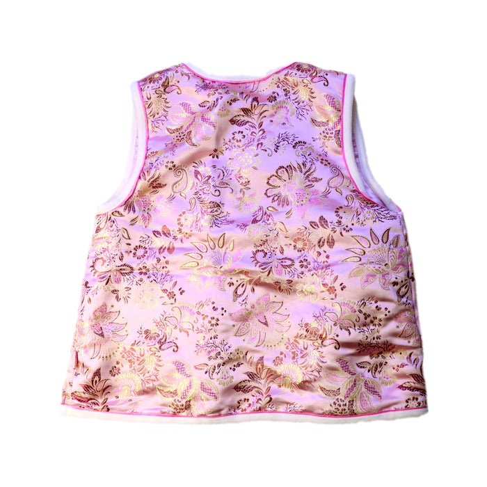 A Pink Dress Up Vests from Mides in size 6T for girl. (Back View)