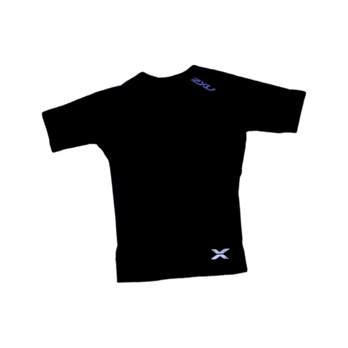 A Black Rash Guards from 2XU in size 8Y for girl. (Back View)