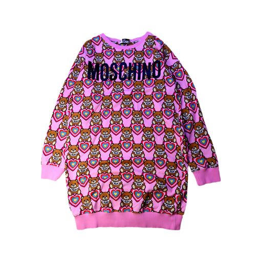 A Pink Long Sleeve Dresses from Moschino in size 12Y for girl. (Front View)