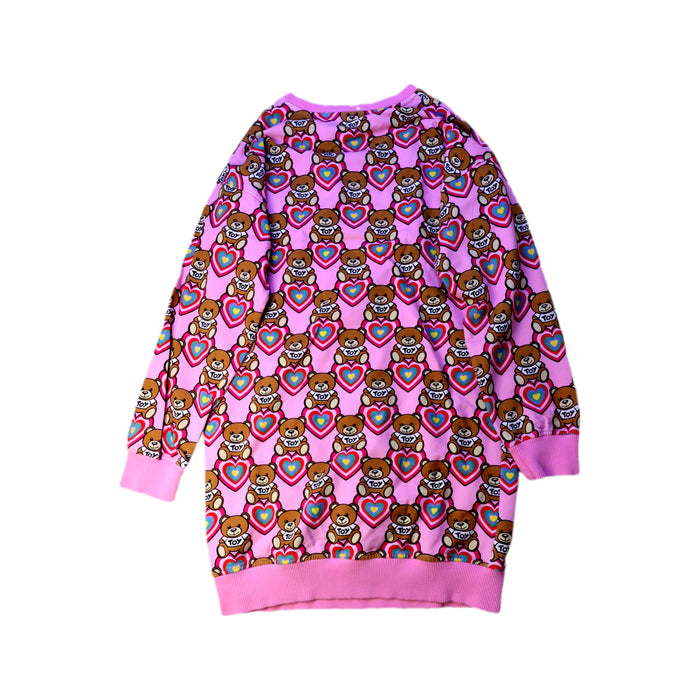 A Pink Long Sleeve Dresses from Moschino in size 12Y for girl. (Back View)