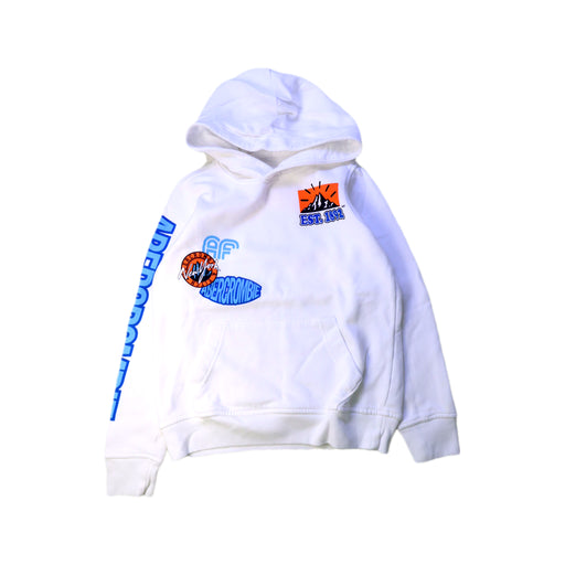 A White Hooded Sweatshirts from Abercrombie & Fitch in size 9Y for girl. (Front View)