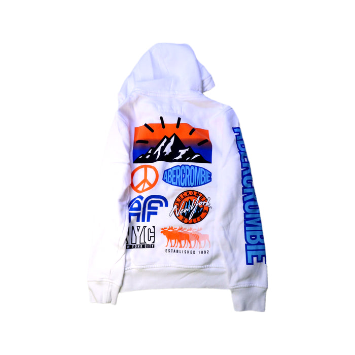 A White Hooded Sweatshirts from Abercrombie & Fitch in size 9Y for girl. (Back View)