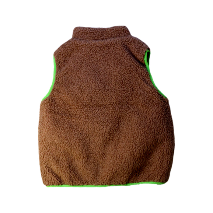 A Brown Outerwear Vests from BEAMS in size 5T for neutral. (Back View)