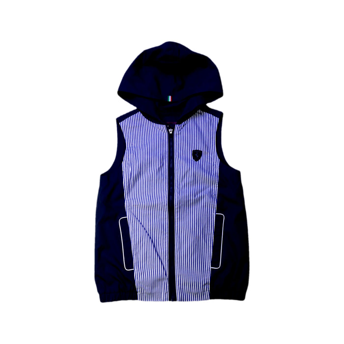 A Blue Outerwear Vests from Ferrari in size 7Y for boy. (Front View)