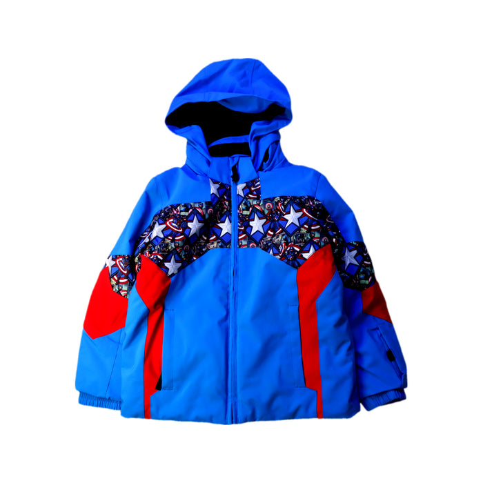 A Blue Ski Jackets from Spyder in size 6T for boy. (Front View)