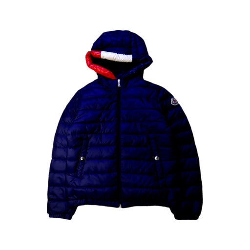 A Navy Puffer/Quilted Jackets from Moncler in size 10Y for neutral. (Front View)