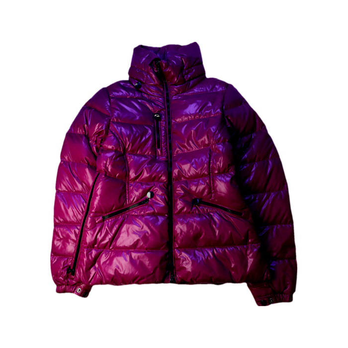 A Purple Puffer/Quilted Jackets from Moncler in size 12Y for neutral. (Front View)