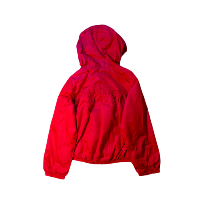 A Pink Rain Jackets from Moncler in size 4T for girl. (Back View)