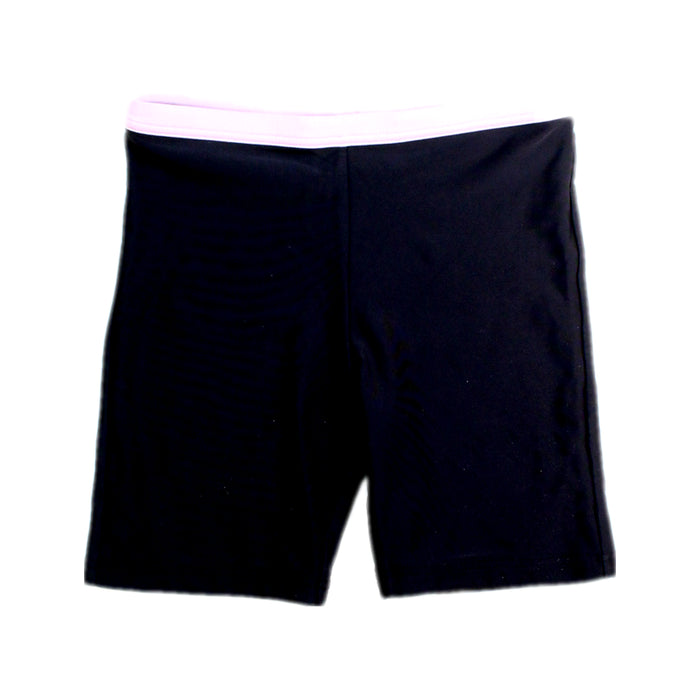 A Black Active Shorts from Arena in size 7Y for girl. (Front View)