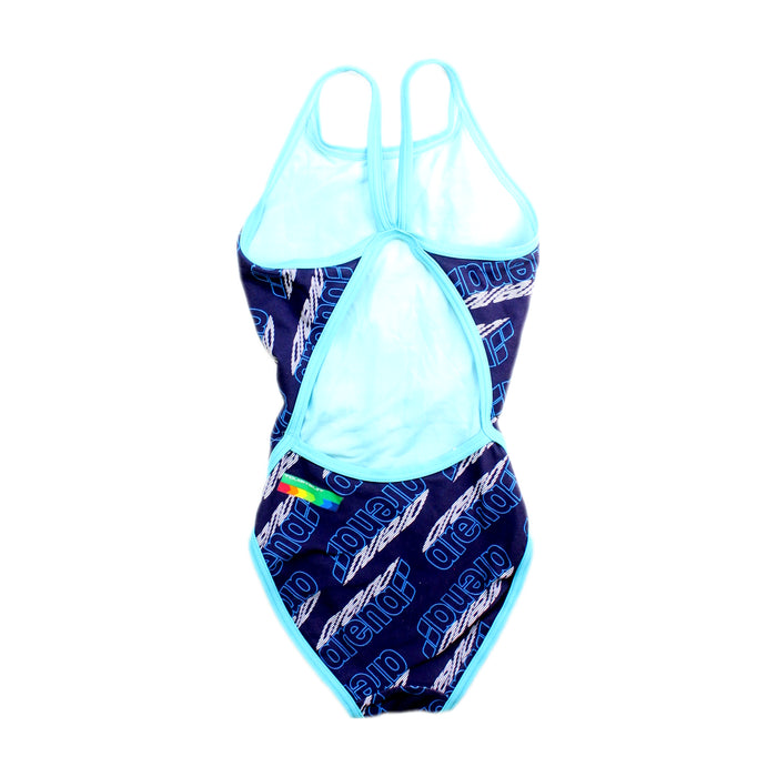 A Blue Swimsuits from Arena in size 7Y for girl. (Back View)