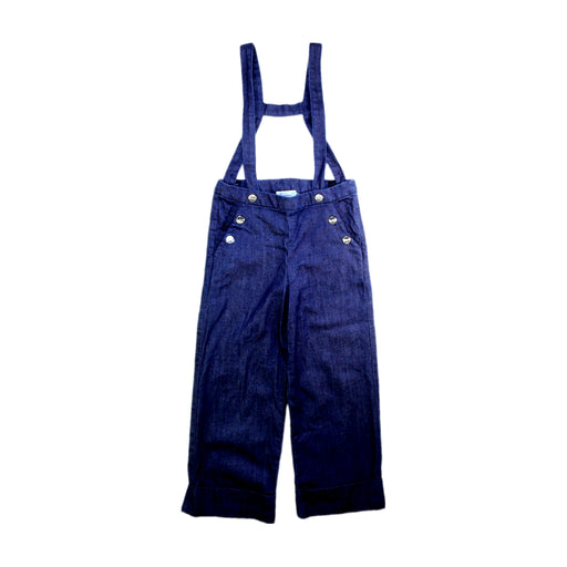 A Navy Long Overalls from Jacadi in size 6T for girl. (Front View)