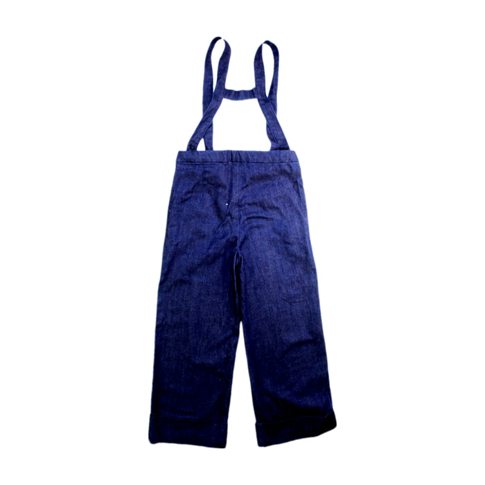 A Navy Long Overalls from Jacadi in size 6T for girl. (Back View)