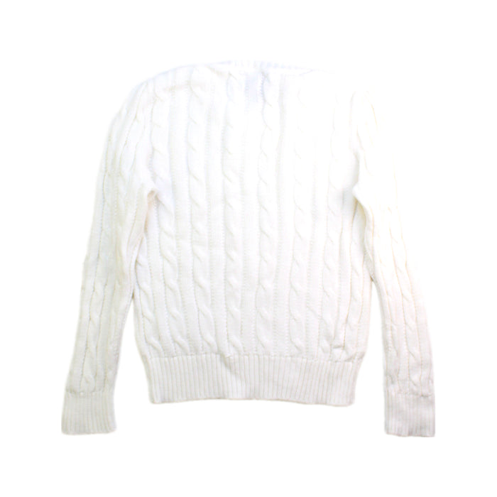 A White Knit Sweaters from Polo Ralph Lauren in size 5T for girl. (Back View)