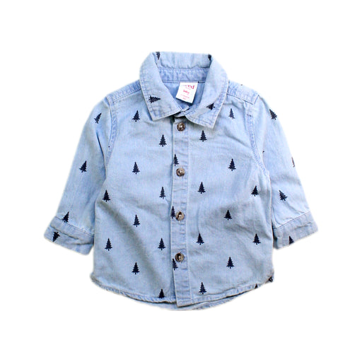 A Blue Long Sleeve Shirts from Seed in size 0-3M for boy. (Front View)