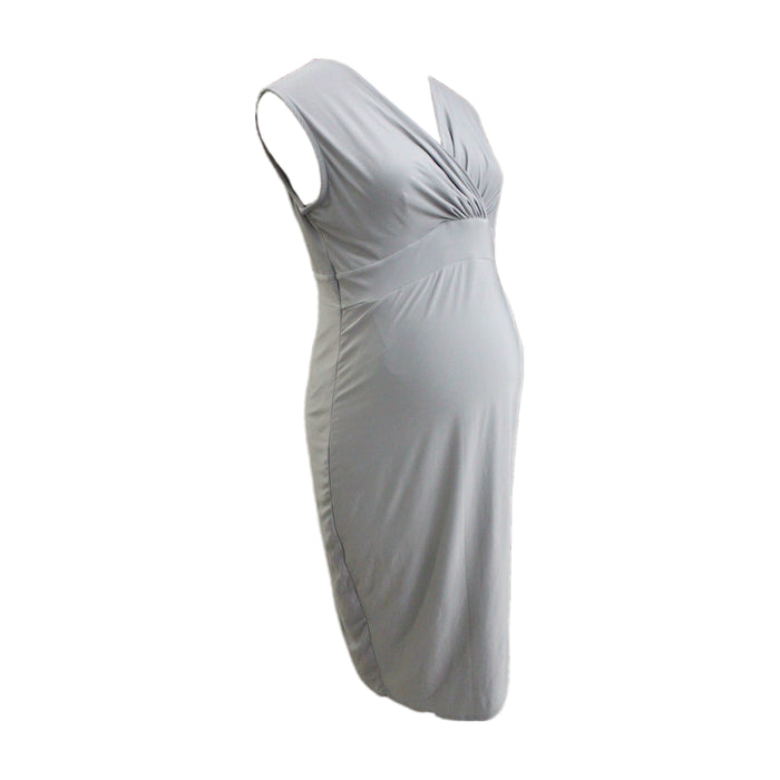 A Grey Sleeveless Dresses from Isabella Oliver in size Maternity-XS for maternity. (Front View)