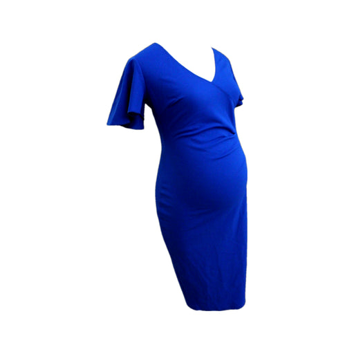 A Blue Short Sleeve Dresses from Blume London in size Maternity-S for maternity. (Front View)