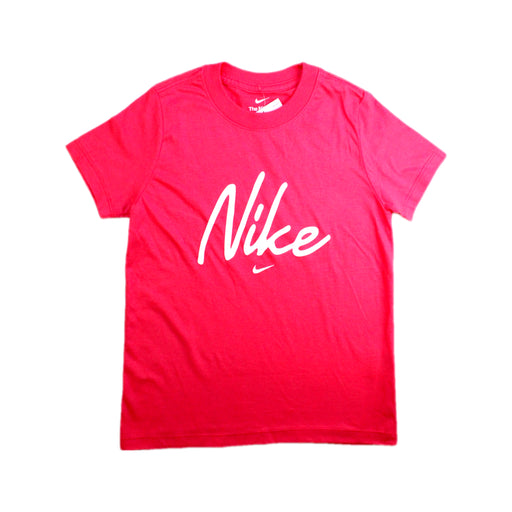 A Red Short Sleeve T Shirts from Nike in size 8Y for girl. (Front View)