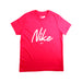 A Red Short Sleeve T Shirts from Nike in size 8Y for girl. (Front View)