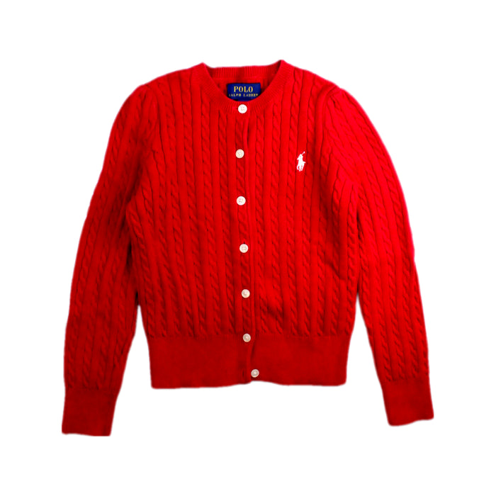 A Red Cardigans from Polo Ralph Lauren in size 6T for girl. (Front View)