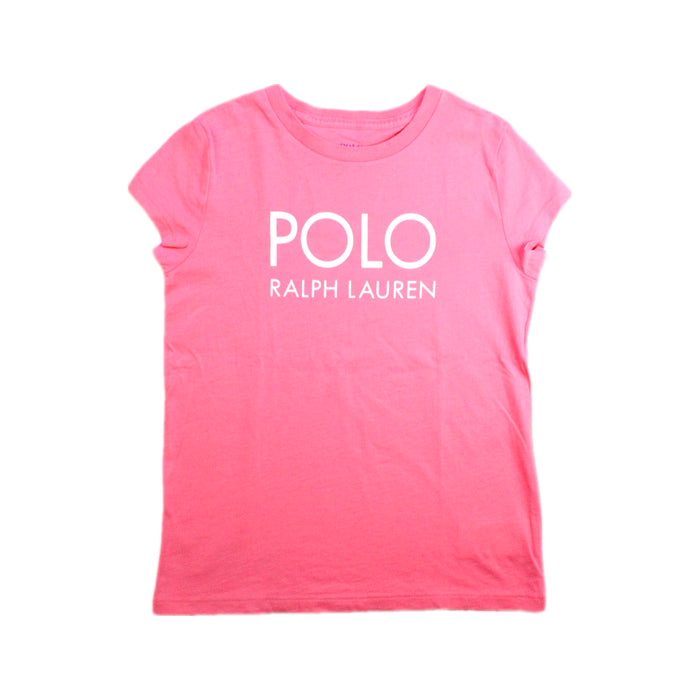A Pink Short Sleeve T Shirts from Polo Ralph Lauren in size 6T for girl. (Front View)