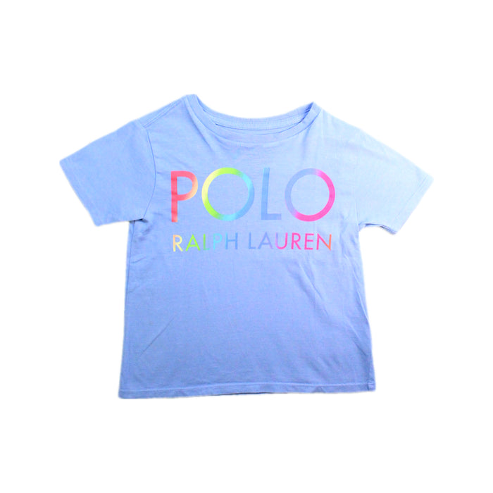 A Blue Short Sleeve T Shirts from Polo Ralph Lauren in size 5T for girl. (Front View)