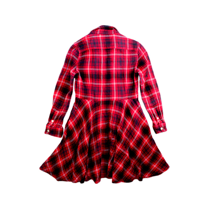A Red Long Sleeve Dresses from Polo Ralph Lauren in size 6T for girl. (Back View)