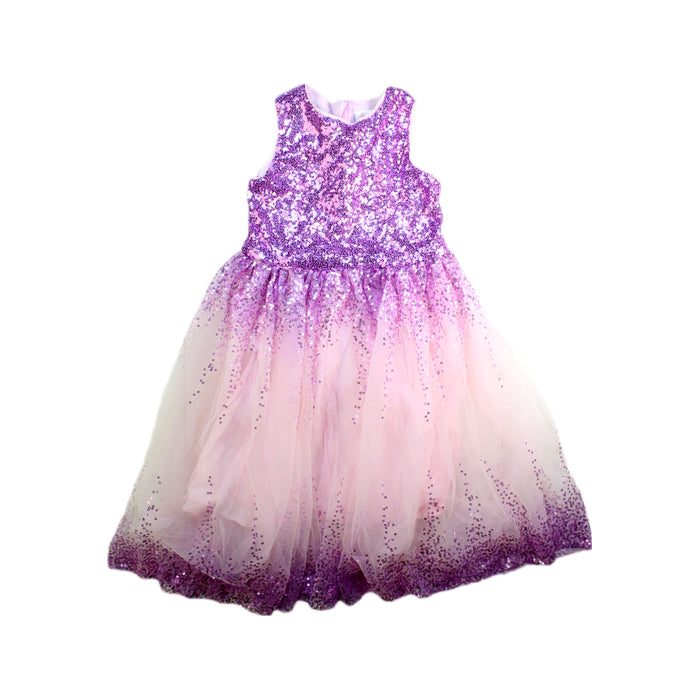A Purple Sleeveless Dresses from Seed in size 2T for girl. (Front View)