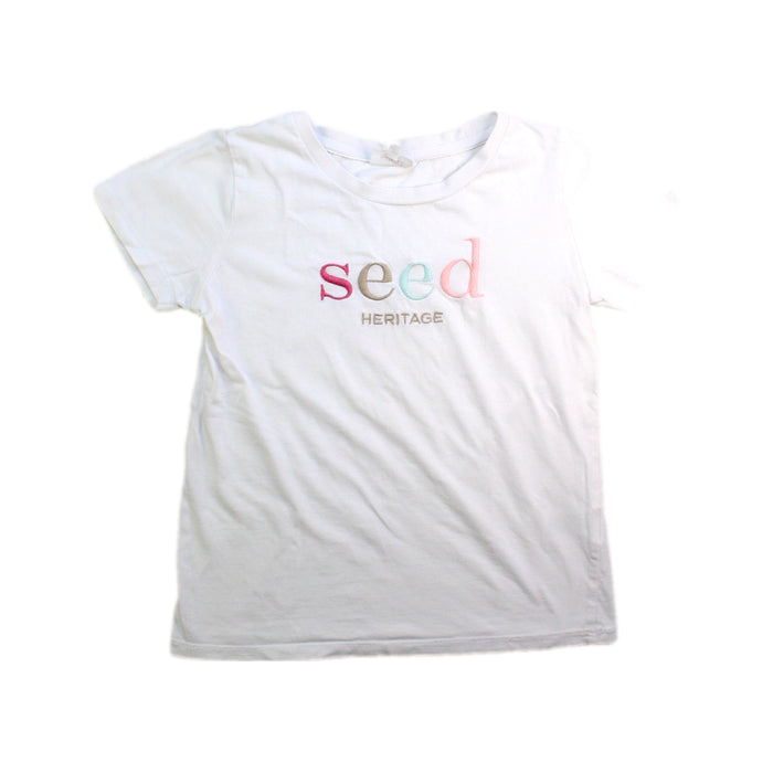 A White Short Sleeve T Shirts from Seed in size 8Y for girl. (Front View)