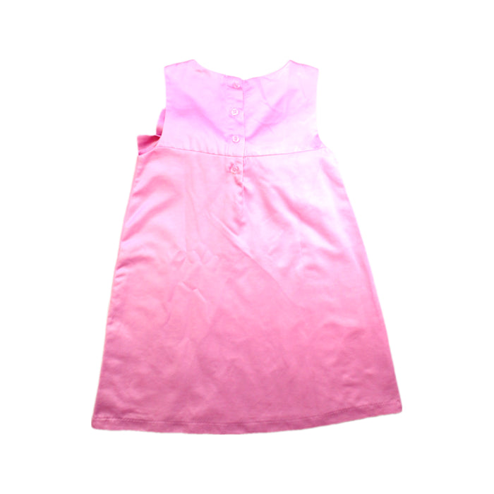 A Pink Sleeveless Dresses from Seed in size 7Y for girl. (Back View)