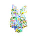 A Multicolour Sleeveless Rompers from Walnut in size 0-3M for girl. (Back View)