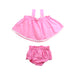 A Pink Dress Sets from Seed in size 0-3M for girl. (Back View)