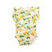A Yellow Short Sleeve Bodysuits from Snuggle Hunny in size 0-3M for girl. (Front View)